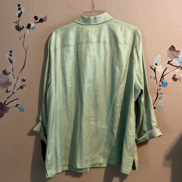 New Lauren Ralph Lauren linen collared button down tunic 3X - Picture 2 of 6